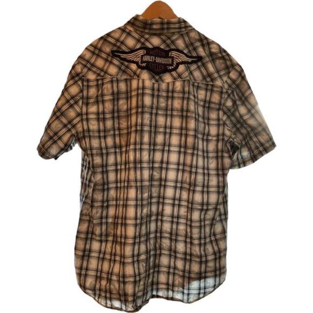 Genuine Harley Davidson MotorClothes Plaid Short Sleeve Button Down XL Shirt